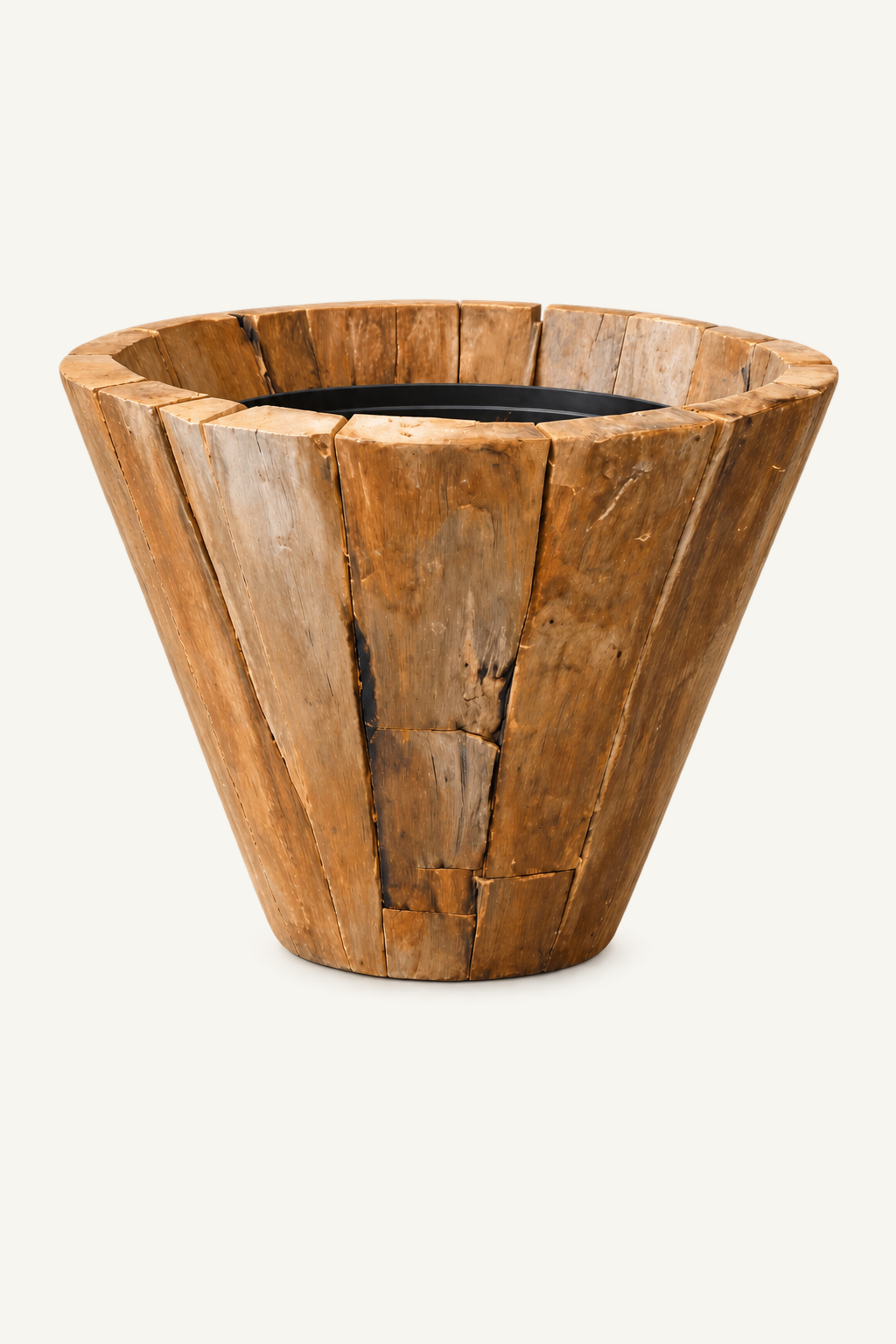 Teak Halo Planter Box, front view