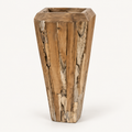 Teak Root Column Planter front three-quarter view