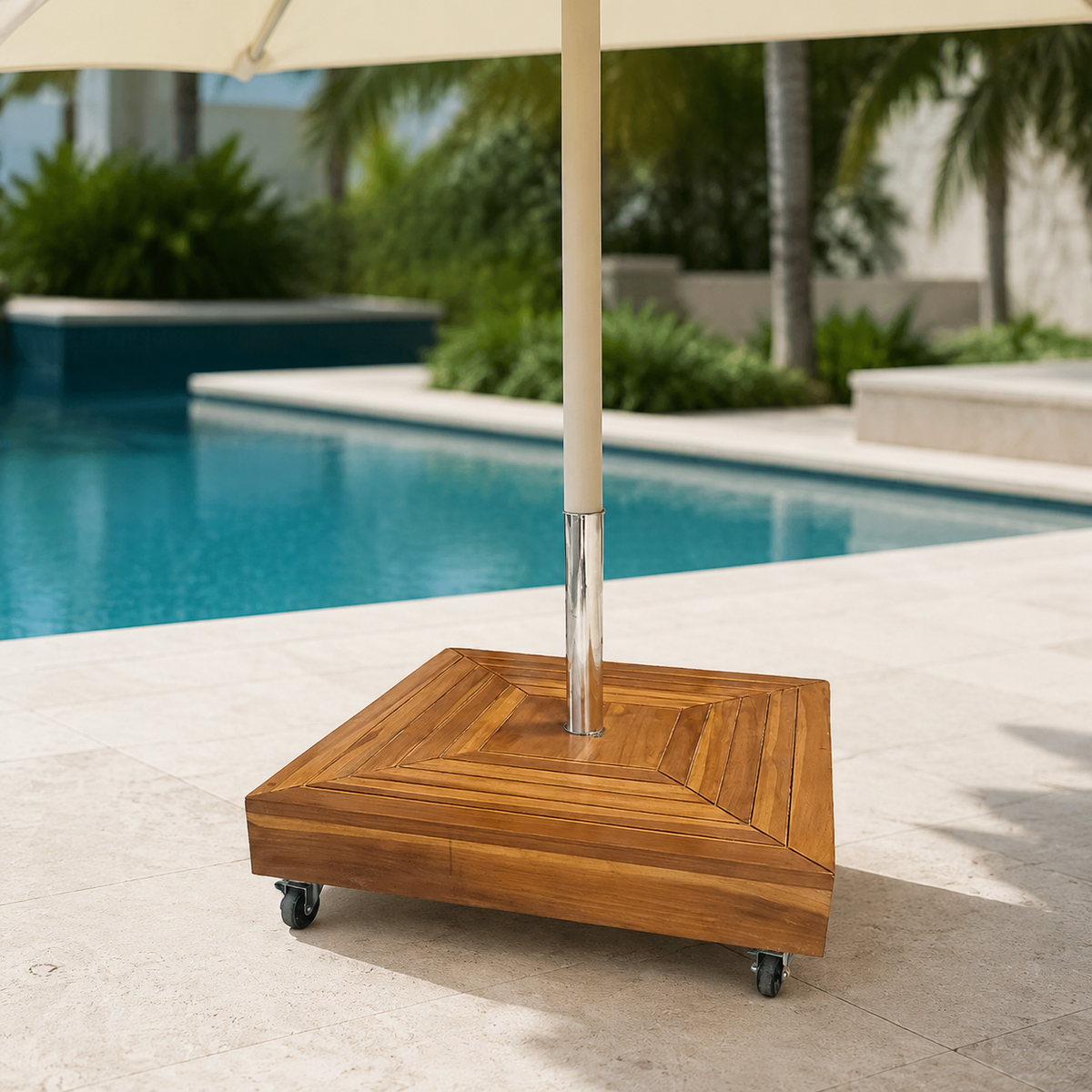 Teak Umbrella Base: image 1