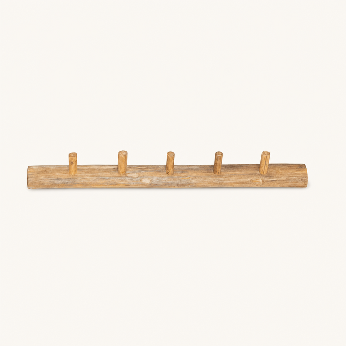 Teak Wall Coat Hooks, front view