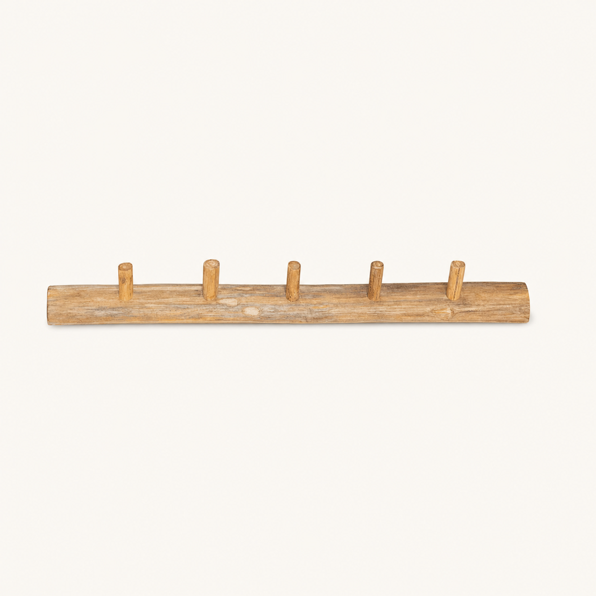 Teak Wall Coat Hooks, front view