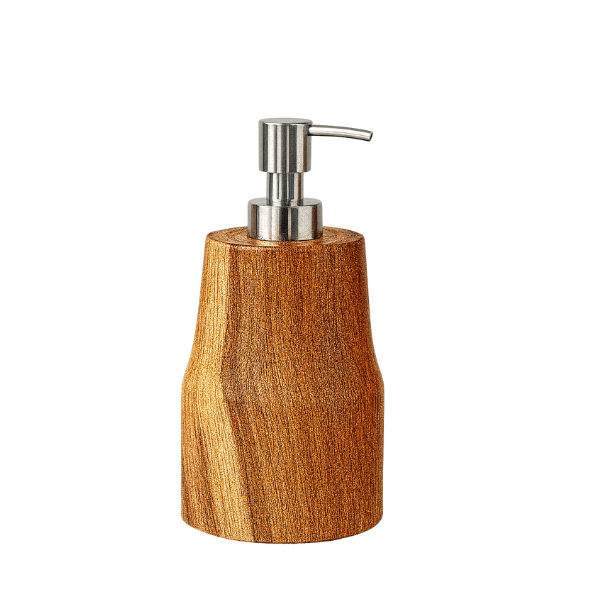 Teak Soap Pump handcrafted solid teak soap dispenser by Cabana Miami