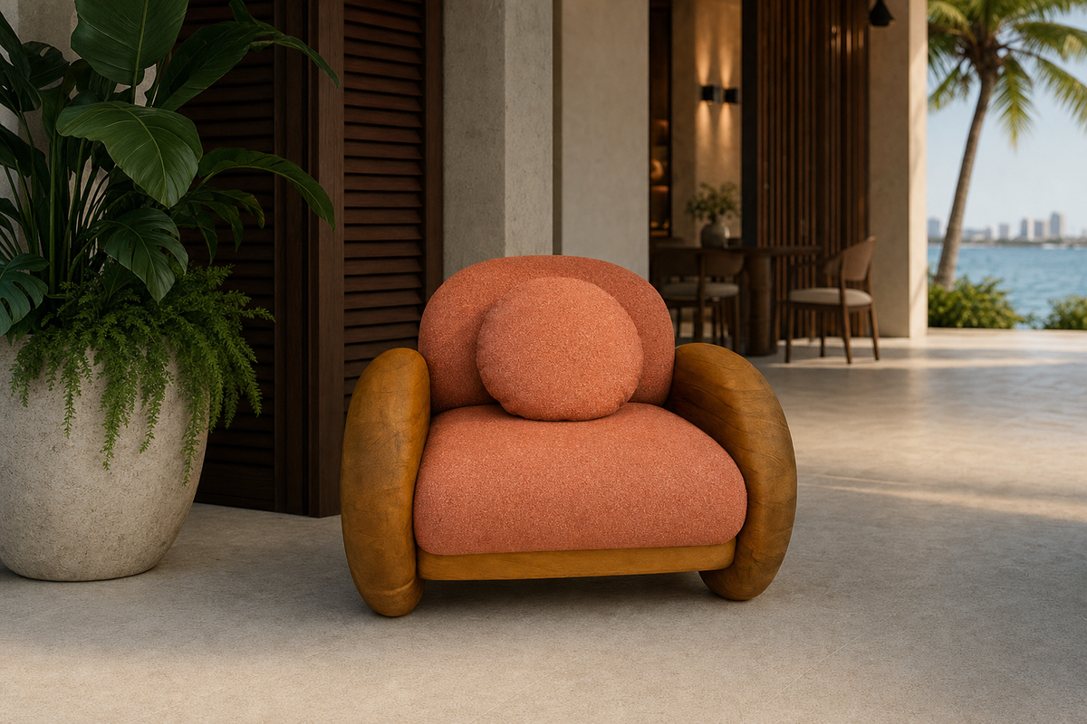 Terracotta Bubble Armchair styled in an interior