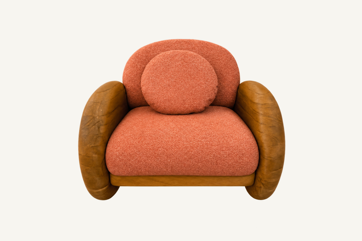 Terracotta Bubble Armchair, front view