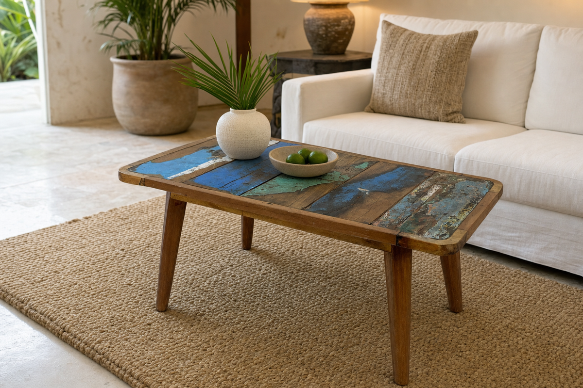 Tidewash Reclaimed Coffee Table styled in an interior