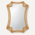 Wavy Rattan Wall Mirror, front view