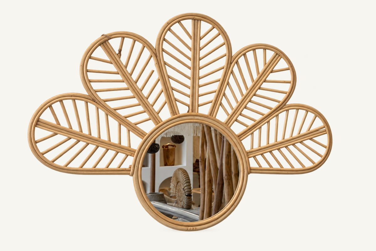 Whimsy Rattan Mirror, front view