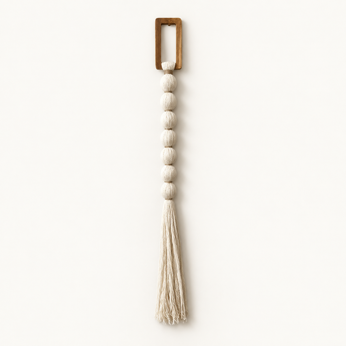 Beaded Cotton Wall Hanging in White, catalog view