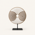 White Geometric shell donut sculpture, S size front view