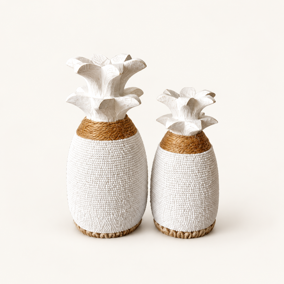 White Pineapple Bead Decorative Object - Cabana Miami