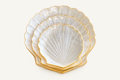 Pearl White Scallop shell bowl trio - front view
