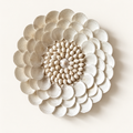 White Shell Flower Decor, size L, on included black metal stand