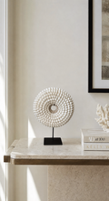 White Shell Rosette styled on a marble console