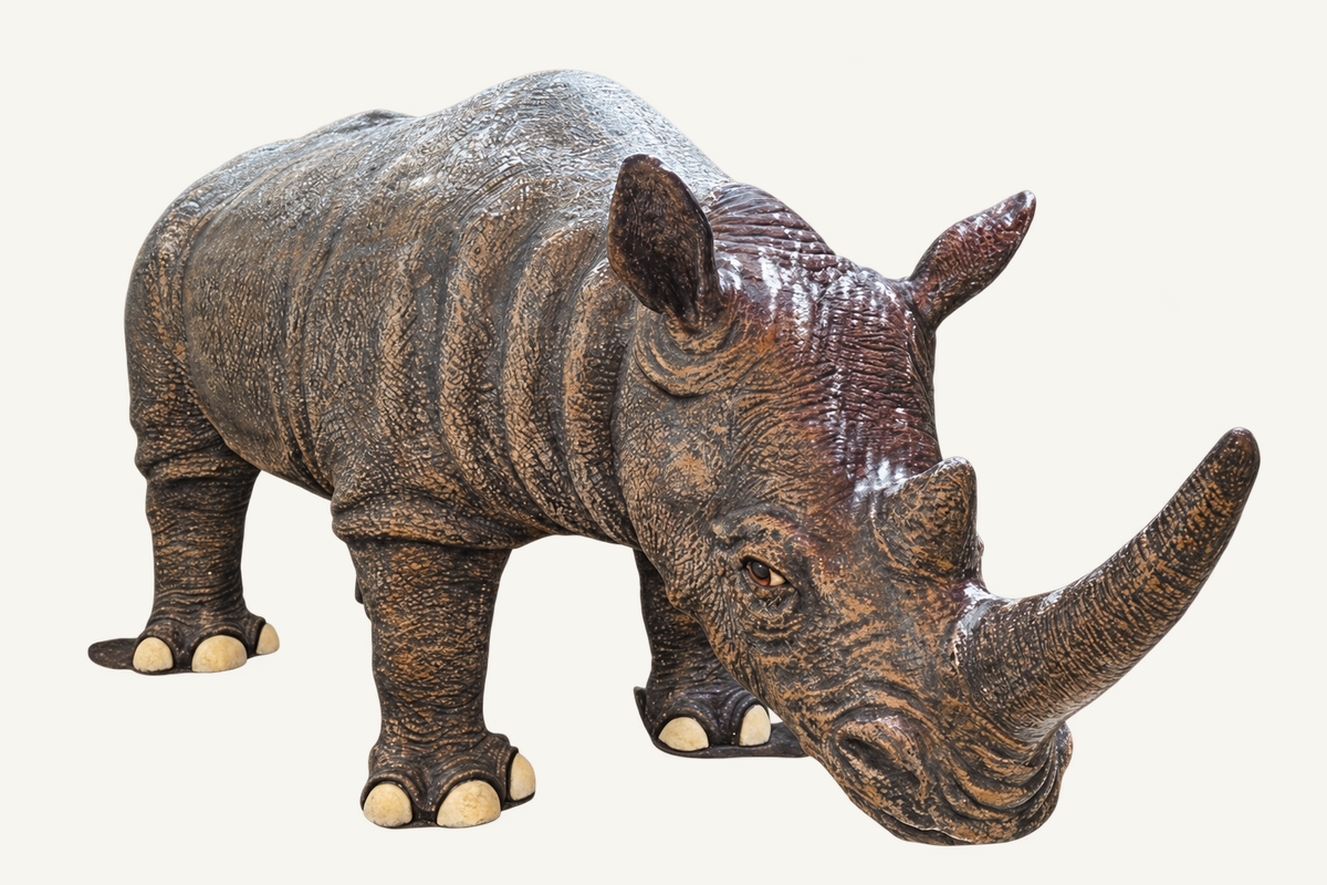 Wild Coast Rhino Sculpture, front view