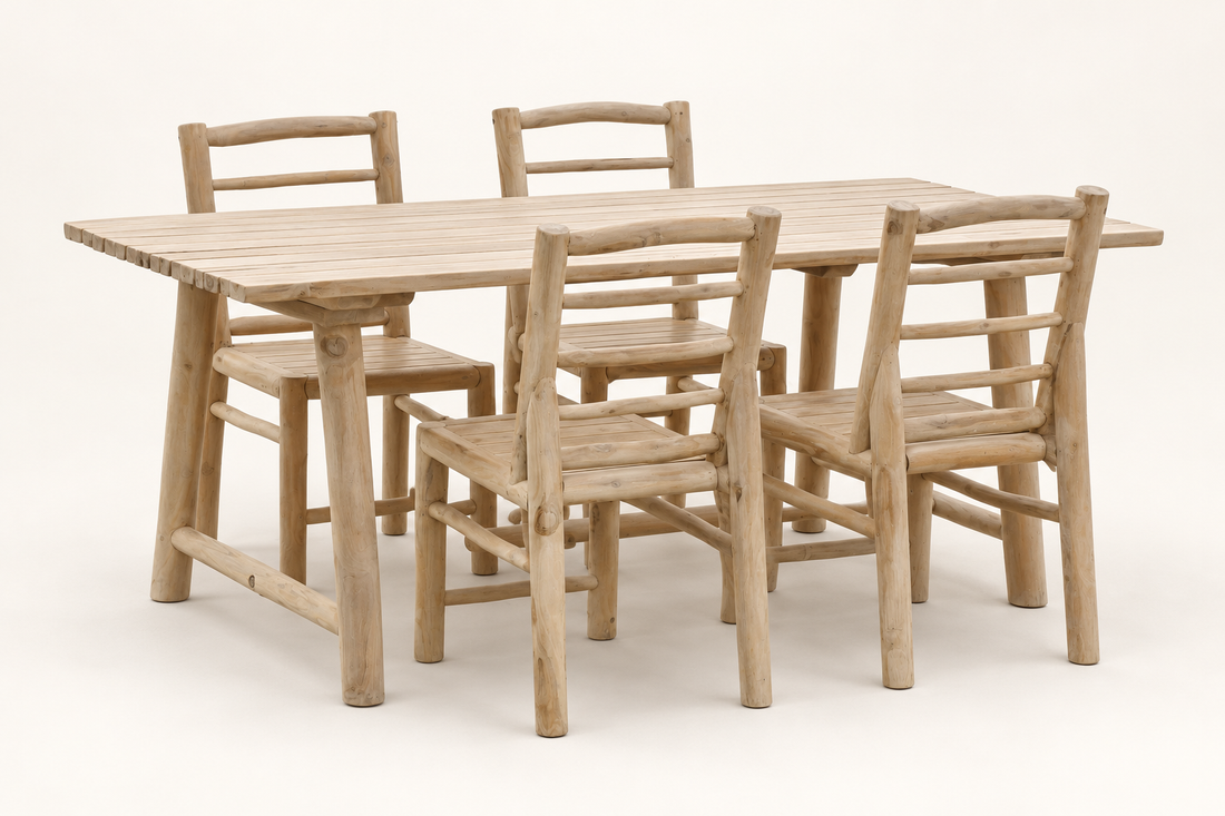 Wilma Outdoor Dining Set, table with four matching chairs