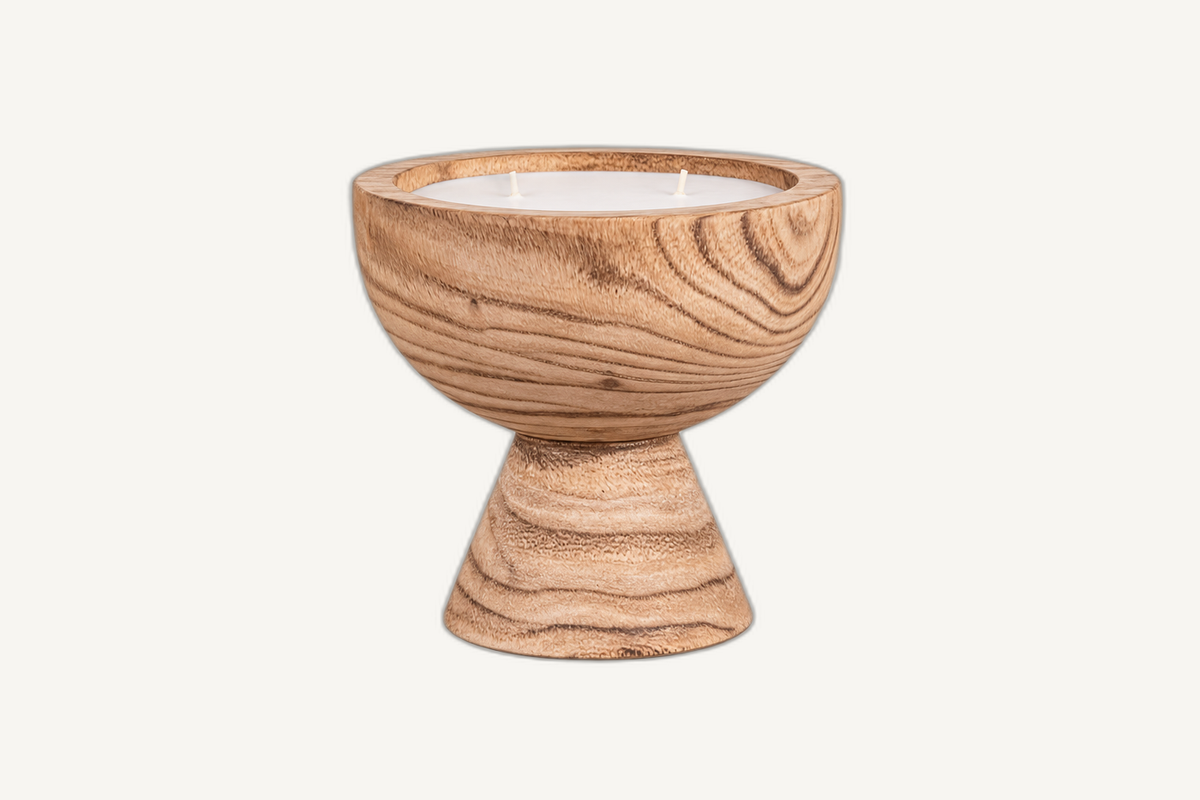 wood grail candles angle-2 on Cabana off-white background